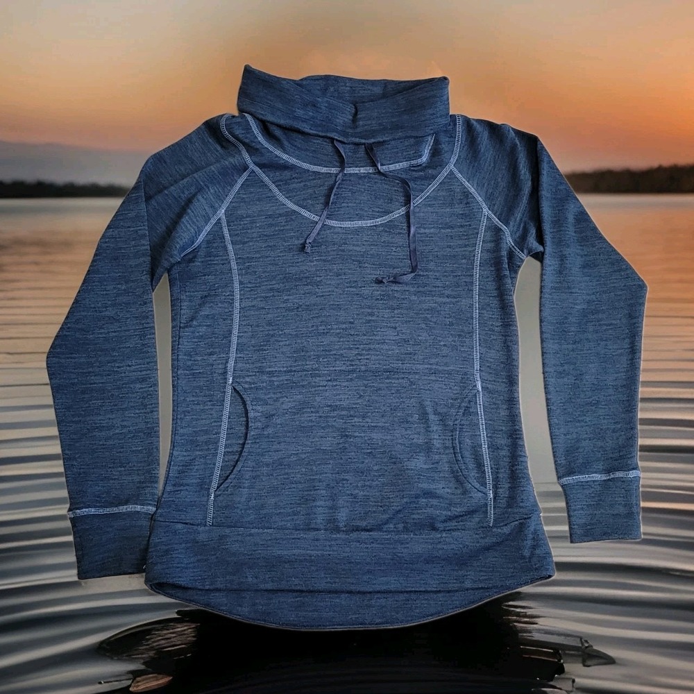 🌲KÜHL Léa™ Pullover Womens M Heathered Blue‎ Sweater Cowl Neck Gorpcore
